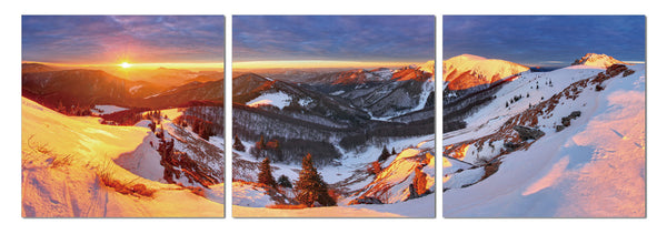 Sunset with Snowy Mountain - California Wall Art
